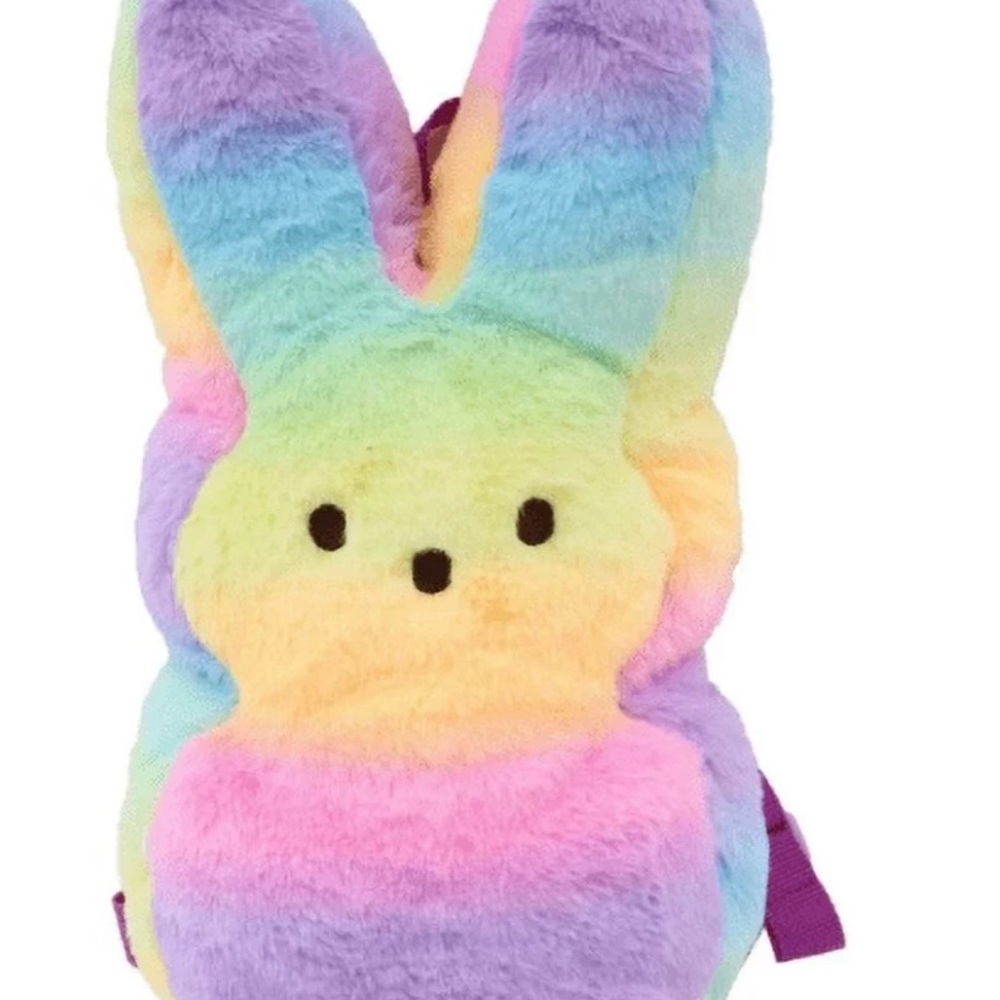 Peeps Zipper backpack Adorable Purple and Pink Stuffed Bunny Plush - Picture 4 of 14
